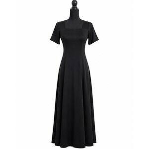 Vintage Stage Accents Black Gown Square Neck Size 2 Gothic dark academia choir